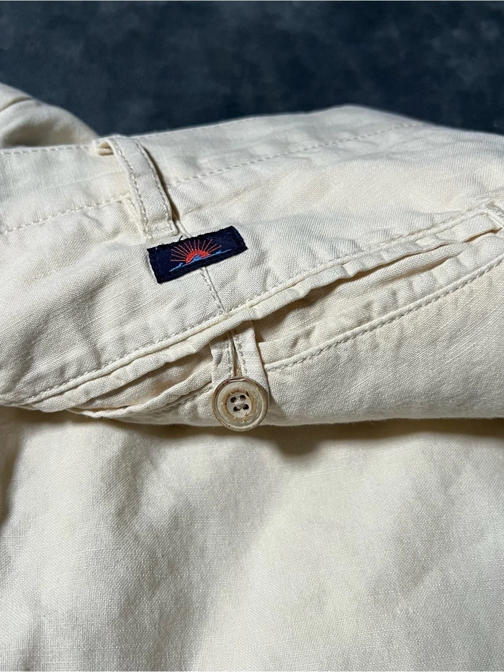 Faherty Malibu Shorts Mens Size 34 Beige Linen Blend Chino Casual Preppy